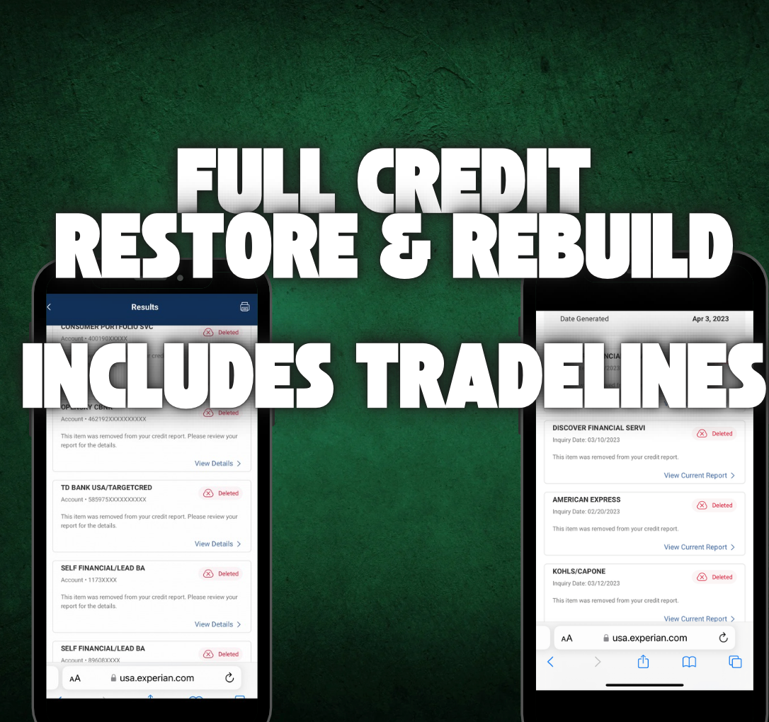 Full Credit Restore & Rebuild Plan (One Time Fee)